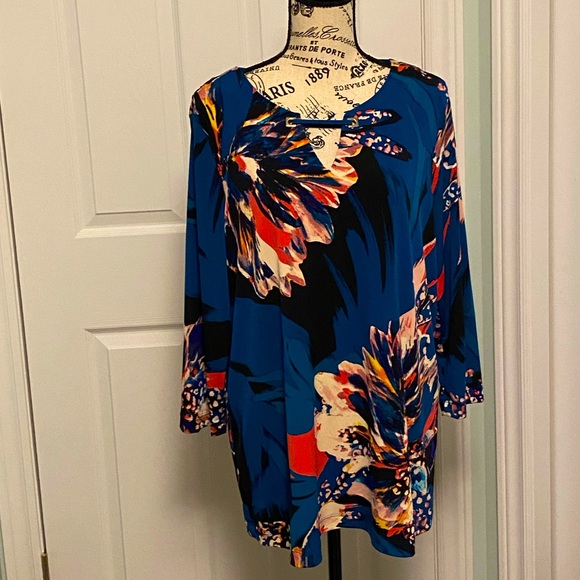🎈Dana Buchman L Floral  Tunic - Picture 2 of 14